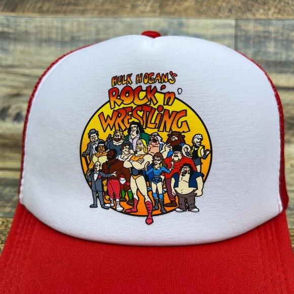 Rock 'N Wrestling Unisex Trucker Hat 80s Retro Cartoon Baseball Cap - Picture 3 of 7